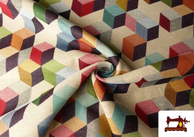 Vente en ligne de Tissu Gobelin Tissé Imprimé Cubes