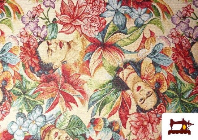 Acheter Tissu Gobelin Tissé Imprimé Frida Kahlo