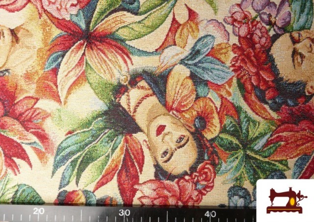 Acheter en ligne Tissu Gobelin Tissé Imprimé Frida Kahlo