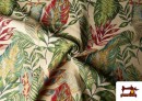 Vente en ligne de Tissu Gobelin Tissé Imprimé Feuilles Tropicales