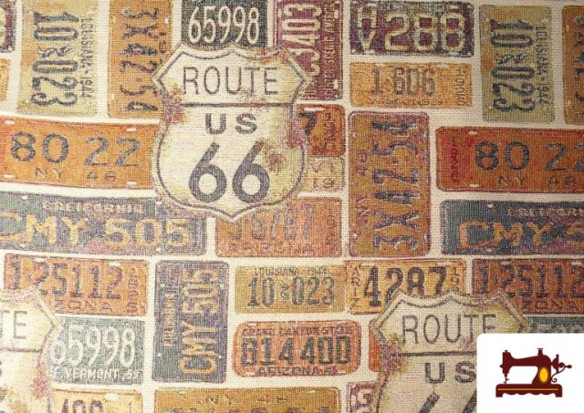 Acheter en ligne Tissu Gobelin Tissé Imprimé Plaques d’Immatriculation