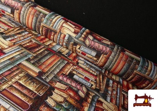 Tissu Gobelin Tissé Imprimé Librairie