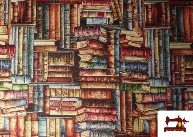 Acheter Tissu Gobelin Tissé Imprimé Librairie