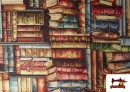 Vente de Tissu Gobelin Tissé Imprimé Librairie