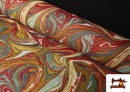 Tissu Gobelin Tissé Imprimé Effet d’Eau Multicolore