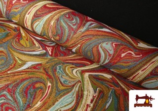 Tissu Gobelin Tissé Imprimé Effet d’Eau Multicolore