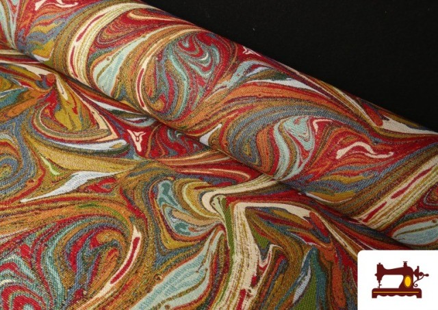 Tissu Gobelin Tissé Imprimé Effet d’Eau Multicolore