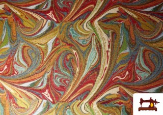 Acheter Tissu Gobelin Tissé Imprimé Effet d’Eau Multicolore
