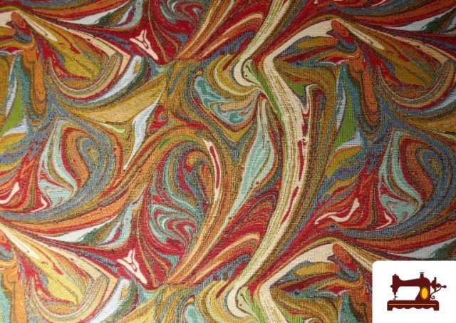 Acheter Tissu Gobelin Tissé Imprimé Effet d’Eau Multicolore