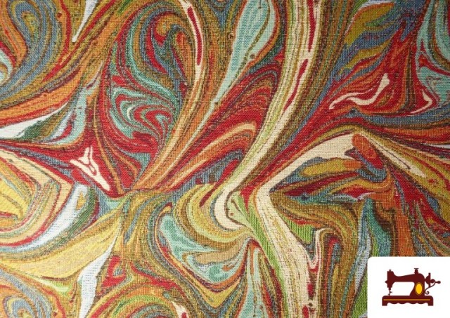 Vente de Tissu Gobelin Tissé Imprimé Effet d’Eau Multicolore