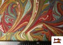 Acheter en ligne Tissu Gobelin Tissé Imprimé Effet d’Eau Multicolore