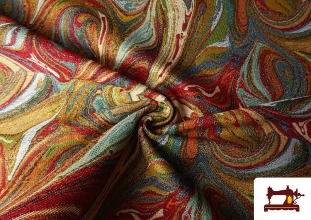 Vente en ligne de Tissu Gobelin Tissé Imprimé Effet d’Eau Multicolore