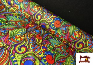 Tissu Jersey Lycra Imprimé Multicolore