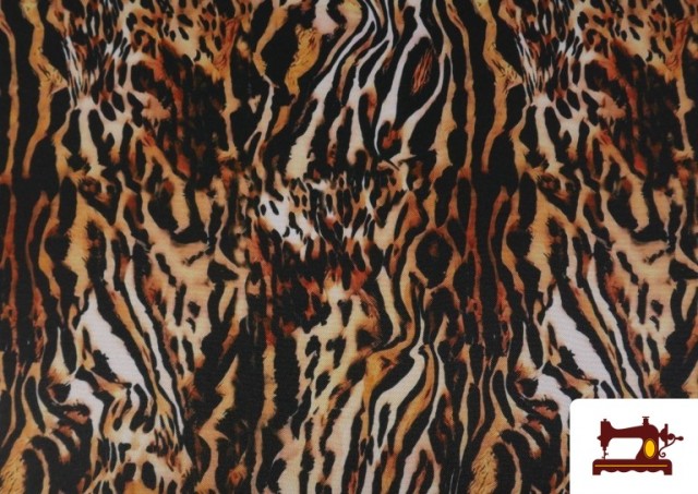 Acheter en ligne Tissu Tela de Stretch Tigre Animal Print