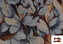 Tissu Gobelin Tissé Imprimé Fleurs couleur Brun