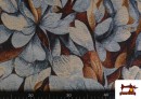 Acheter Tissu Gobelin Tissé Imprimé Fleurs couleur Brun