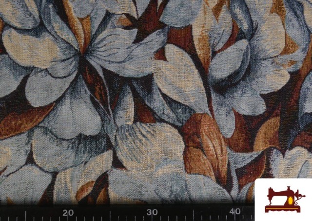 Acheter Tissu Gobelin Tissé Imprimé Fleurs couleur Brun