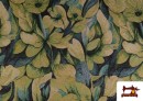 Acheter en ligne Tissu Gobelin Tissé Imprimé Fleurs couleur Vert pistache