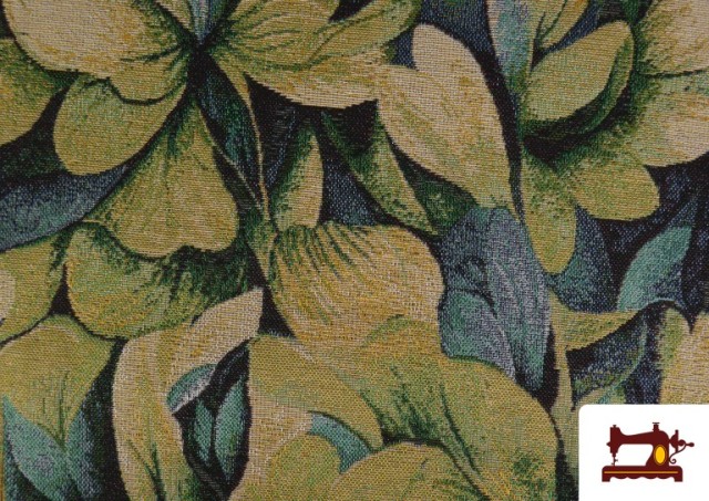 Vente en ligne de Tissu Gobelin Tissé Imprimé Fleurs couleur Vert pistache