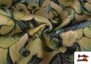 Tissu Gobelin Tissé Imprimé Fleurs couleur Vert pistache