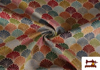 Tissu Gobelin Tissé Éventails Colorés