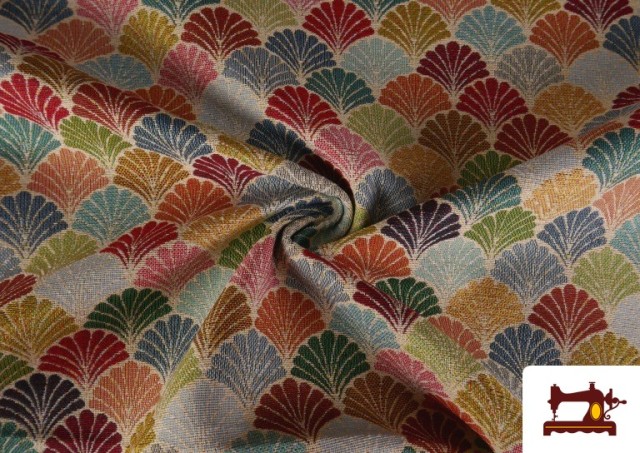 Tissu Gobelin Tissé Éventails Colorés