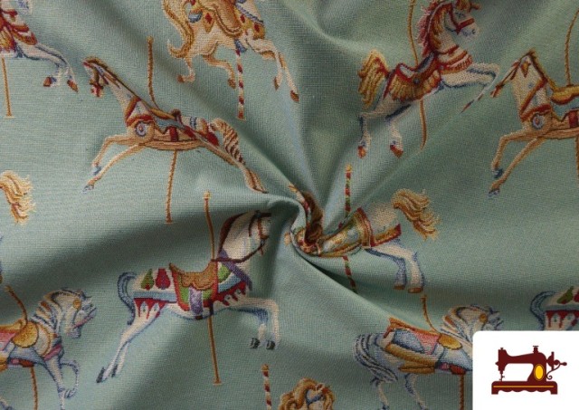 Vente en ligne de Tissu Gobelin Tissé Chevaux de Fête Foraine