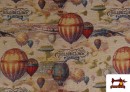 Vente de Tissu Gobelin Tissé Montgolfières Budapest