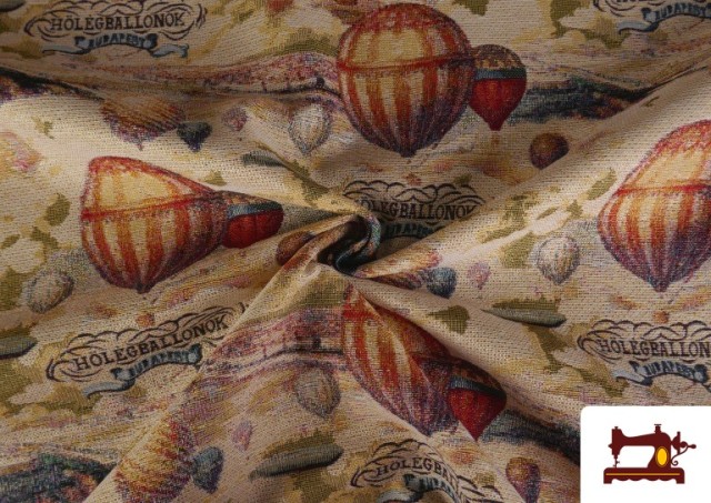 Acheter en ligne Tissu Gobelin Tissé Montgolfières Budapest