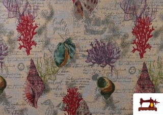 Acheter Tissu Gobelin Tissé Coquillages Marins