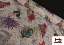 Tissu Gobelin Tissé Coquillages Marins