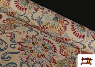 Tissu Gobelin Tissé Imprimé Multicolore