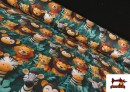 Tissu Coton Animaux de la Jungle 3D Multicolore Enfant