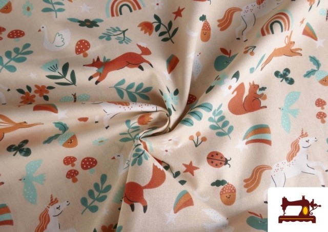 Vente en ligne de Tissu Coton Licornes et Animaux Enfant