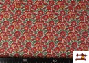 Vente en ligne de Tissu Coton Floral Classique couleur Rouge