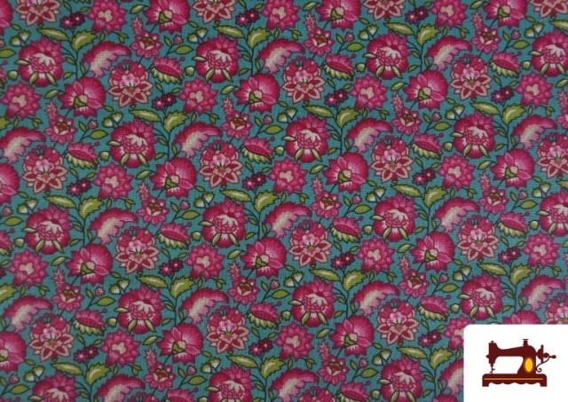 Vente de Tissu Coton Floral Classique couleur Rosé