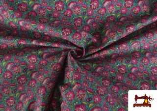 Tissu Coton Floral Classique couleur Rosé