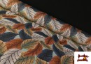 Vente de Tissu Gobelin Tissé Imprimé Feuilles couleur Bronzé
