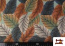 Vente en ligne de Tissu Gobelin Tissé Imprimé Feuilles couleur Bronzé
