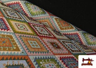 Tissu Gobelin Tissé Losanges Ethniques