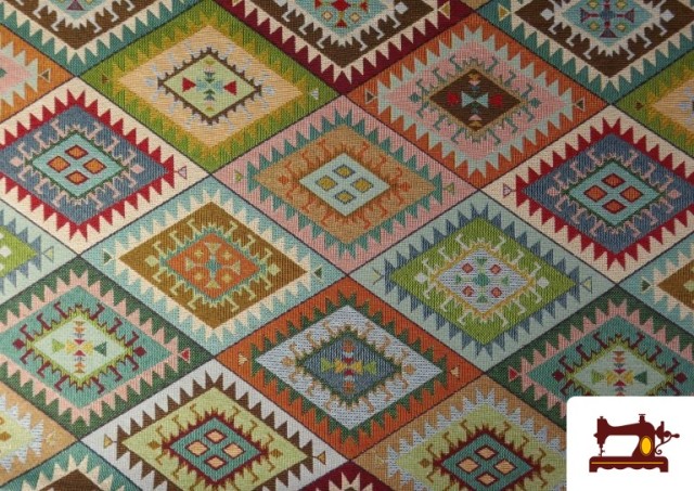 Acheter Tissu Gobelin Tissé Losanges Ethniques