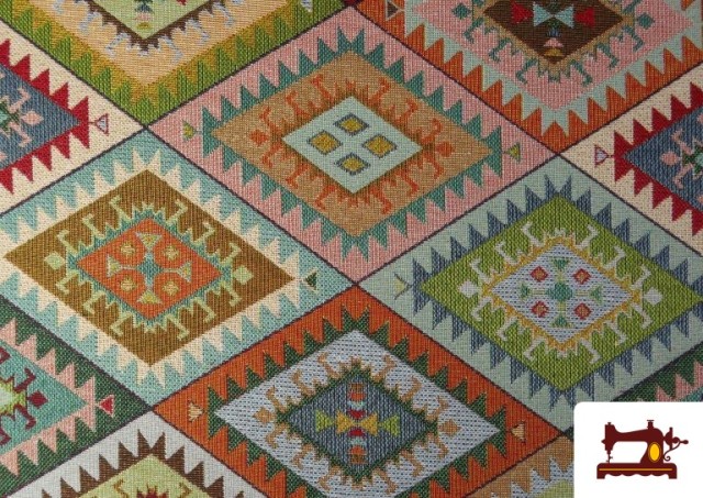 Vente de Tissu Gobelin Tissé Losanges Ethniques
