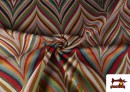 Vente en ligne de Tissu Gobelin Tissé Multicolore Zig-Zag couleur Rouge