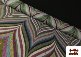 Tissu Gobelin Tissé Multicolore Zig-Zag couleur Vert