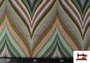 Vente de Tissu Gobelin Tissé Multicolore Zig-Zag couleur Vert