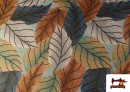 Acheter Tissu Gobelin Tissé Imprimé Feuilles couleur Bronzé