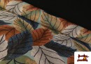 Vente de Tissu Gobelin Tissé Imprimé Feuilles couleur Bronzé