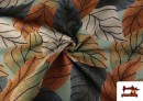 Vente en ligne de Tissu Gobelin Tissé Imprimé Feuilles couleur Bronzé