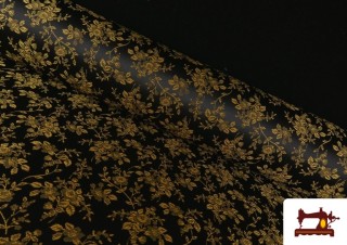 Tissu Jacquard Floral pour Costumes Régionaux couleur Doré