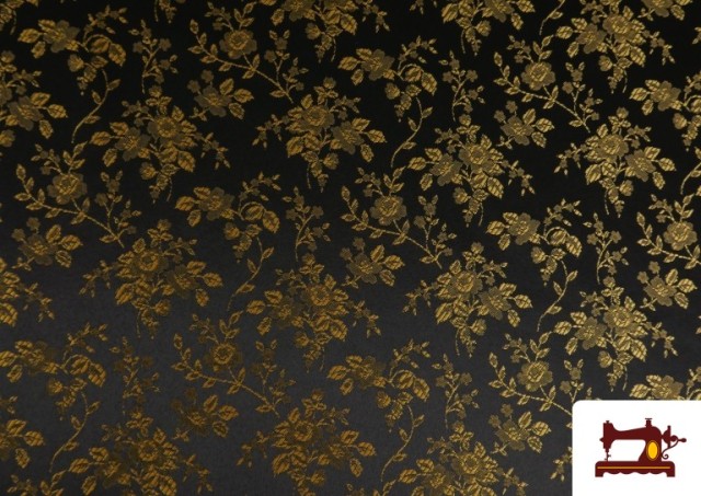 Tissu Jacquard Floral pour Costumes Régionaux couleur Doré